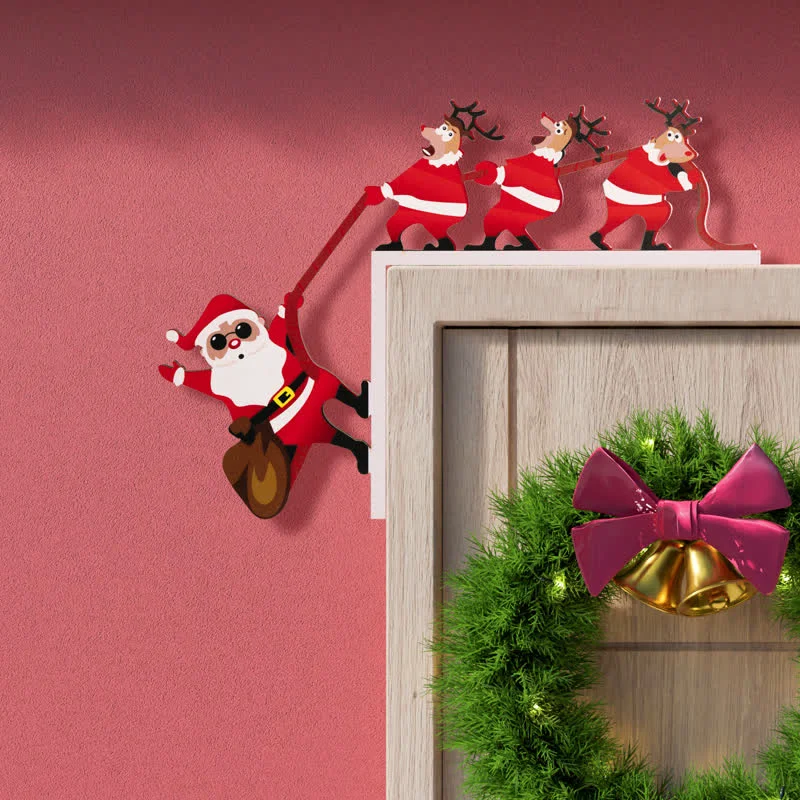 Detailed Ownkoti Santa amp Reindeer Door Corner Decoration Responsible