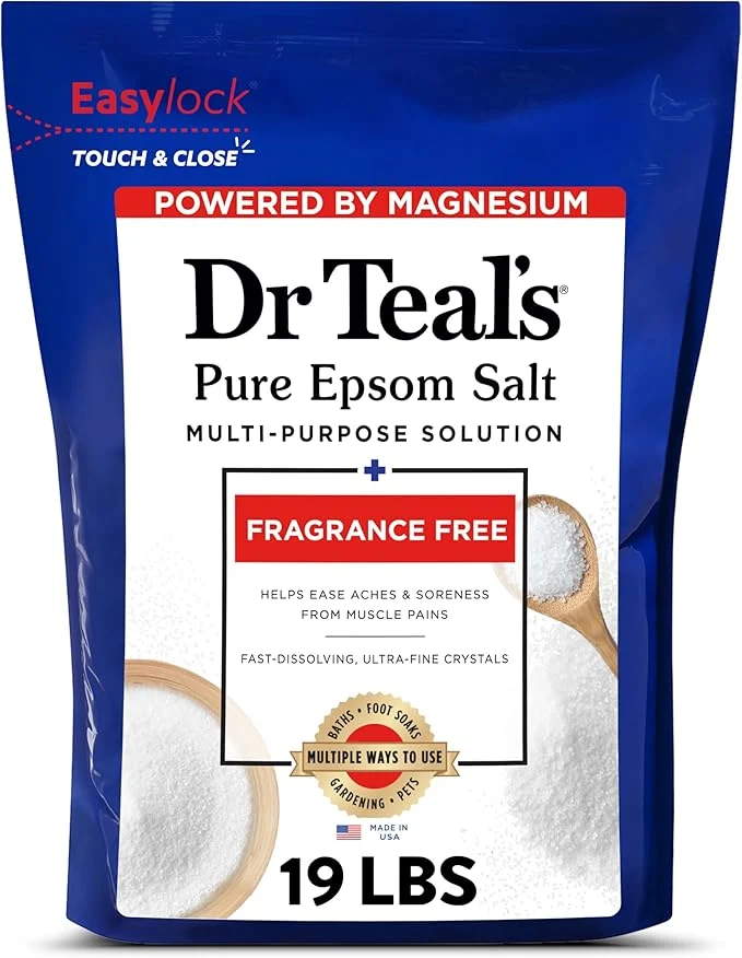 Environmentally Friendly Dr Teal’s Pure Epsom Salt Bulk Magnesium Sulfate USP Fragrance 19 lbs Original Design