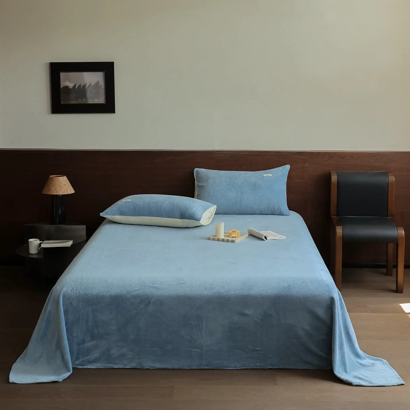 Premium Ownkoti Solid Color Warm Fluffy Coverlet Safe