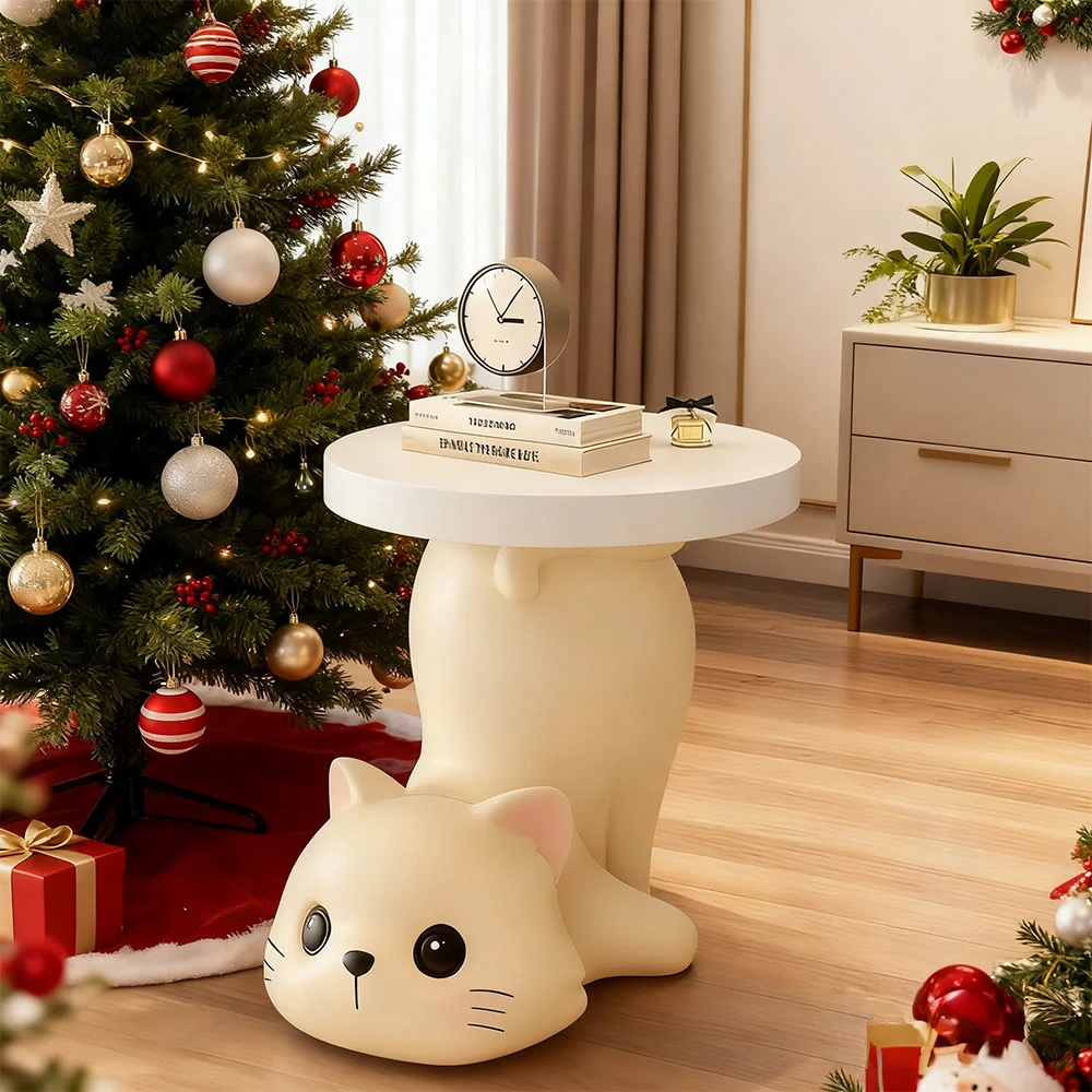 Organic Ownkoti White Cat Chic Side Table Fine