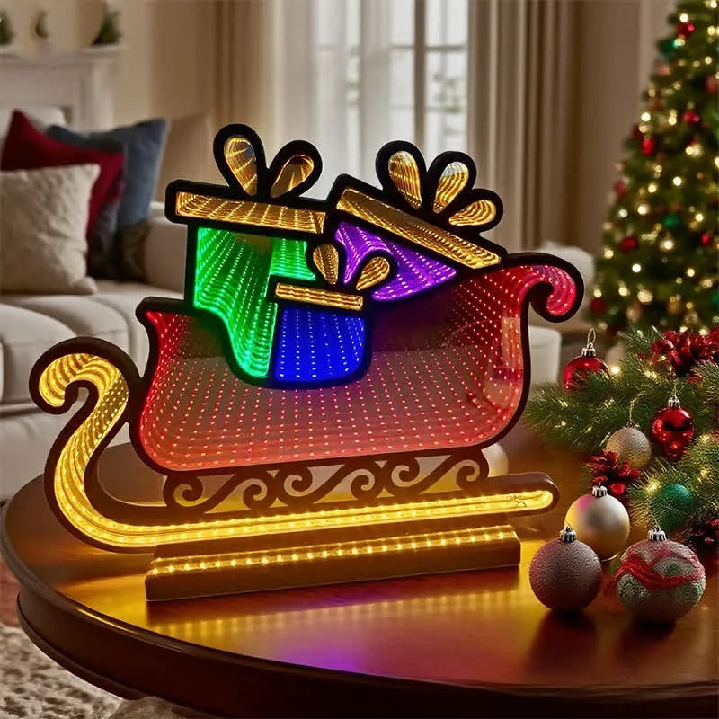 Selected Ownkoti Christmas Sleigh 3D Tunnel Light Natural