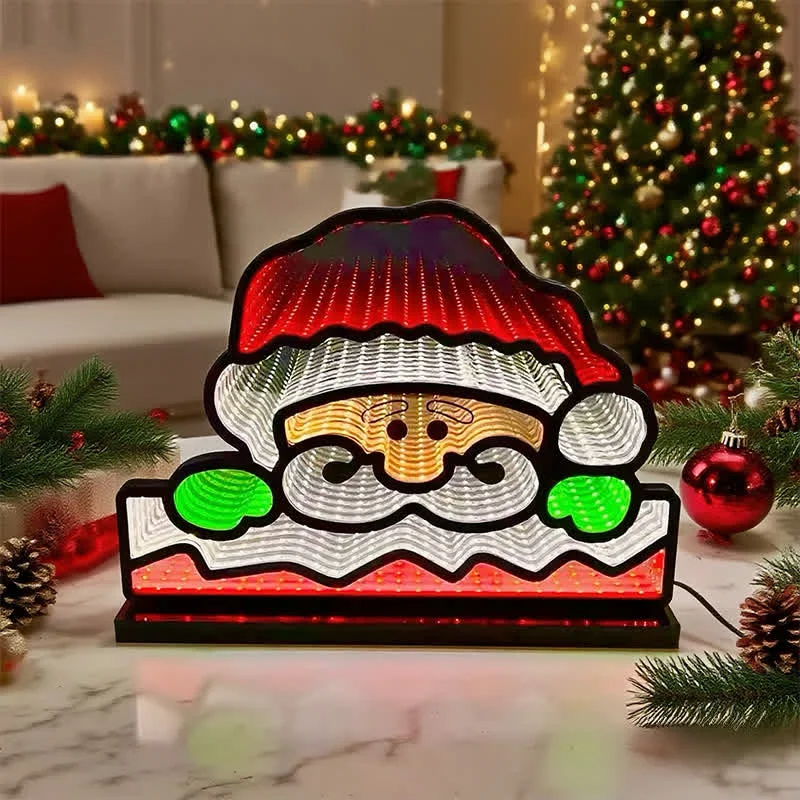 Sophisticated Ownkoti 3D Santa Face Christmas Night Lamp Safe