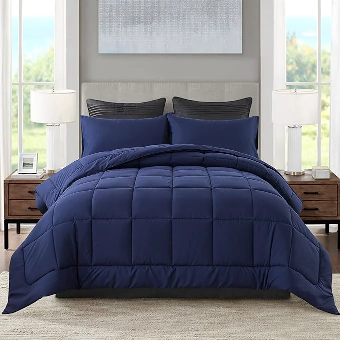 Trendy DOWNCOOL Queen Comforter Set -All Season Bedding Comforters Sets with 2 Pillow Cases -3 Pieces Bedding Sets Queen -Down Blue Comforter Set for Queen Size Bed 88 quot x92 quot Prestigious