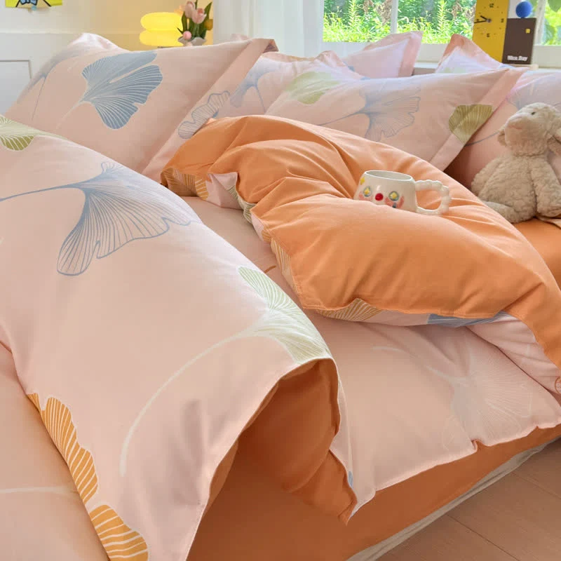 Smooth Ownkoti Tranquil Ginkgo Leaf Cotton Reversible Bedding Superior
