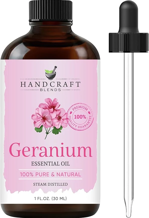 Comfortable Handcraft Blends Geranium Essential Oil – 1 Fl Oz – Pure and Natural – Minimalist