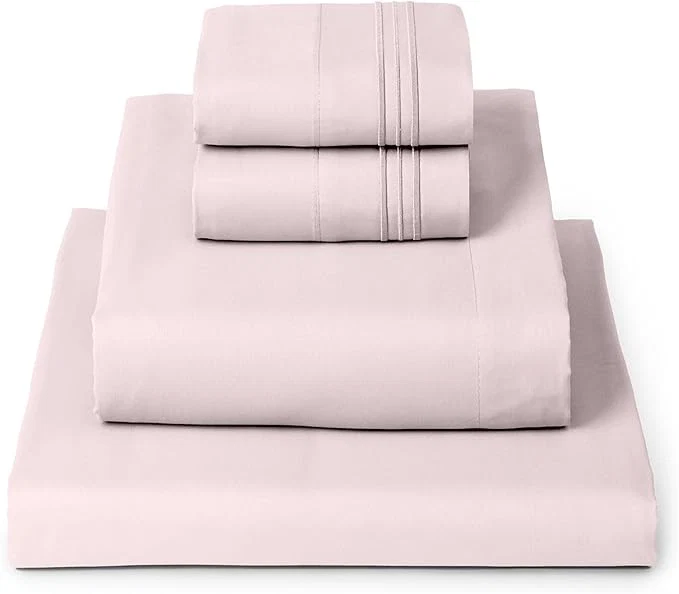 Lightweight Mellanni Full Sheets Set – 4 PC Iconic Collection Bedding – Hotel Luxury Extra Soft Cooling Bed Sheets – Wrinkle Fade Stain Resistant Full Blush Pink Premium Material