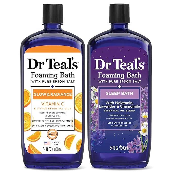 High-End Dr Teal’s Foaming Bath with Pure Epsom Salt Vitamin C Sleep Blend 34 fl oz World-Class