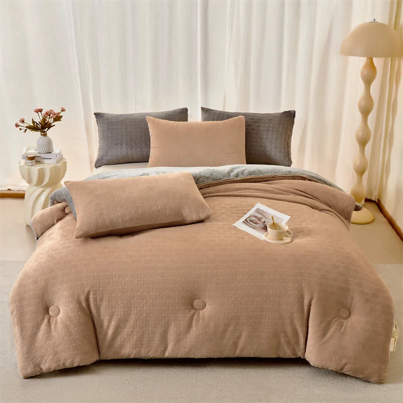 Quality Ownkoti Plush Waffle Textured Sherpa Blanket Casual
