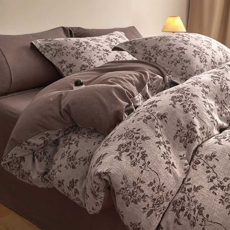 Original Ownkoti Elegant Floral Branch Cotton Gauze Bedding Set Excellent