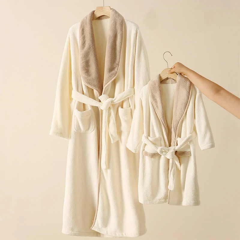 Enhanced Ownkoti Matching Family Solid Plush Robe Healthy