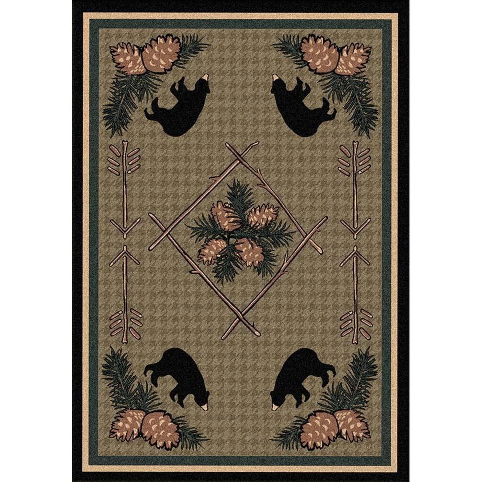 Expertly Made Bears amp Pinecones Rug Secure