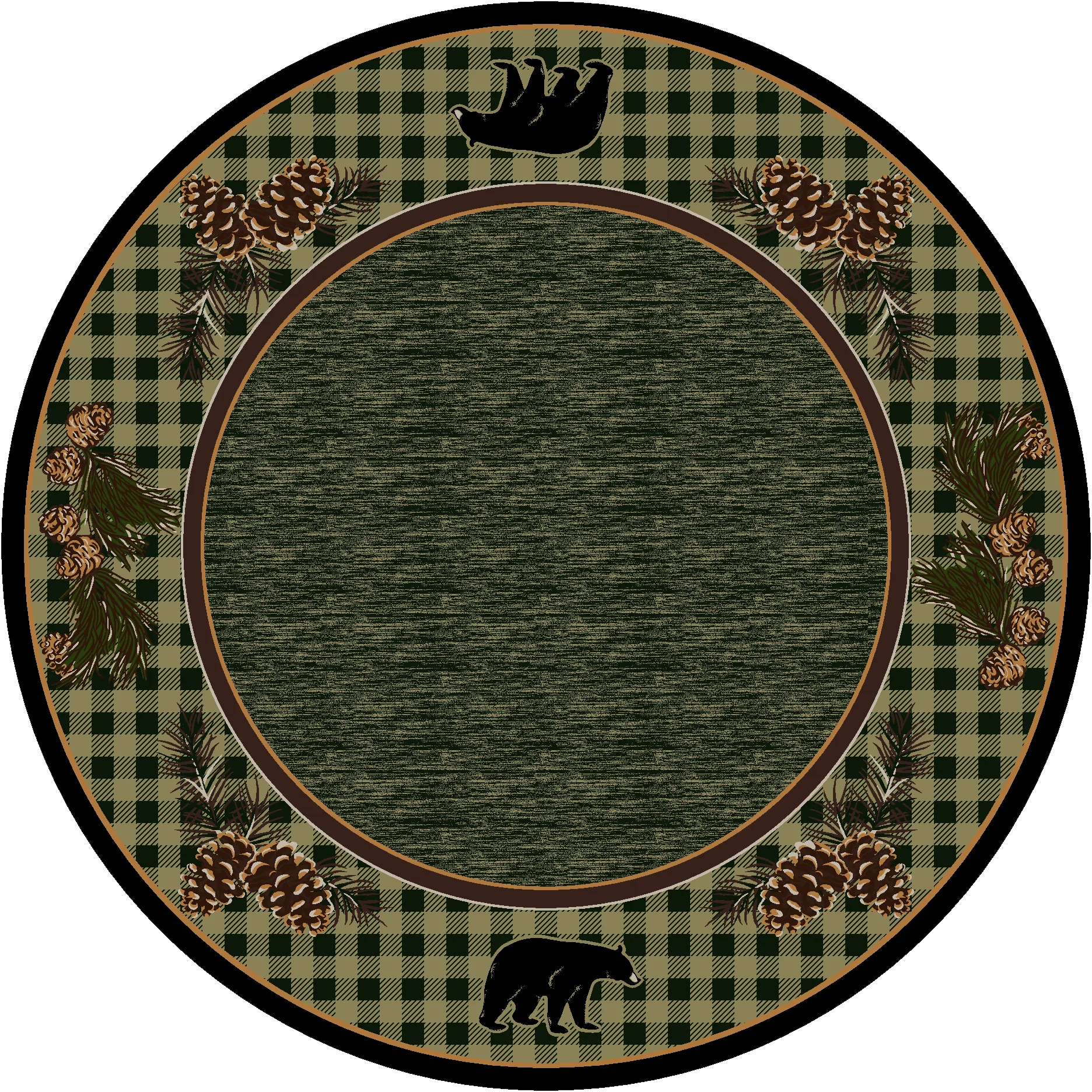 Clean Pinecones amp Bears Rug Long-Lasting