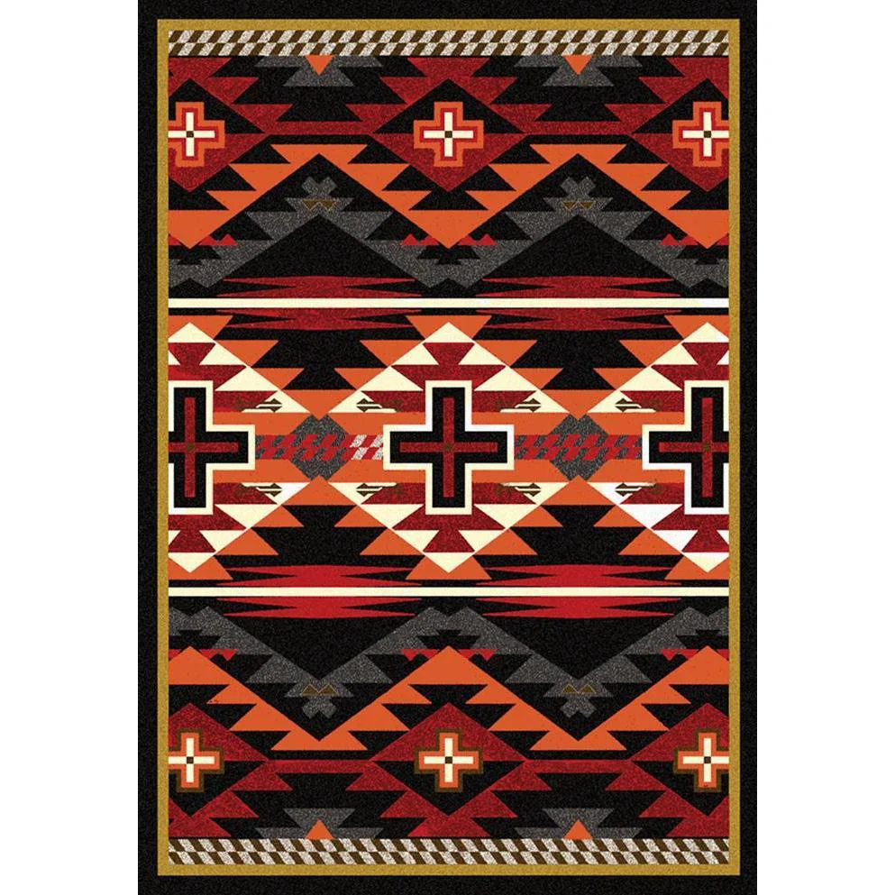 Organic Rustic Crucifix Rug – Black Excellent