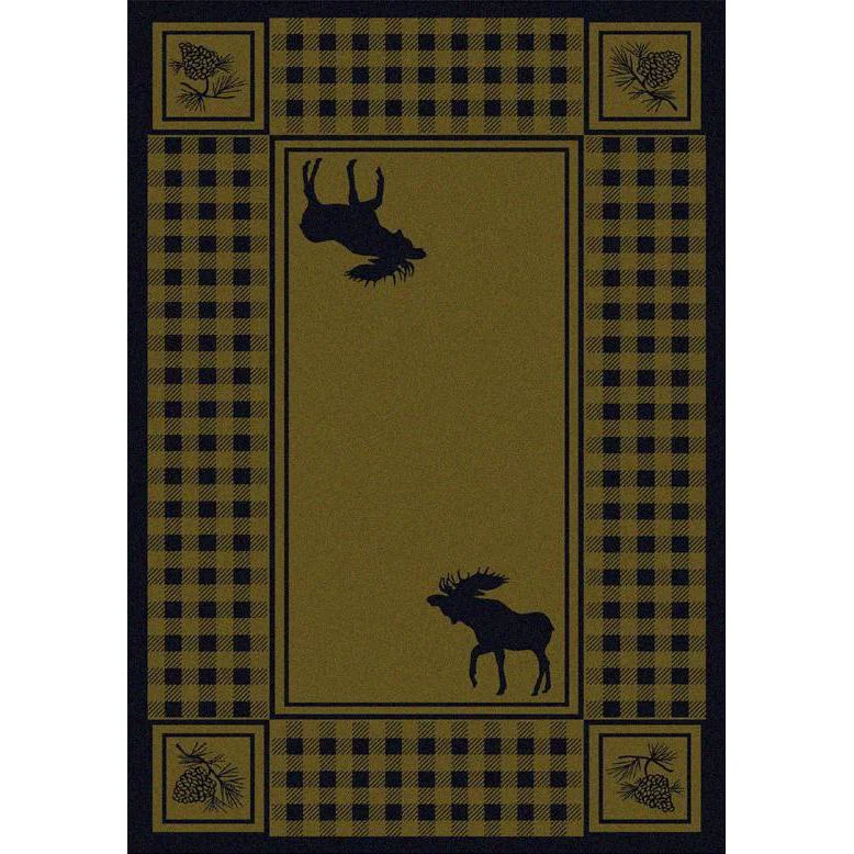 Crafted Moose Couple Refuge Rug – Green Official