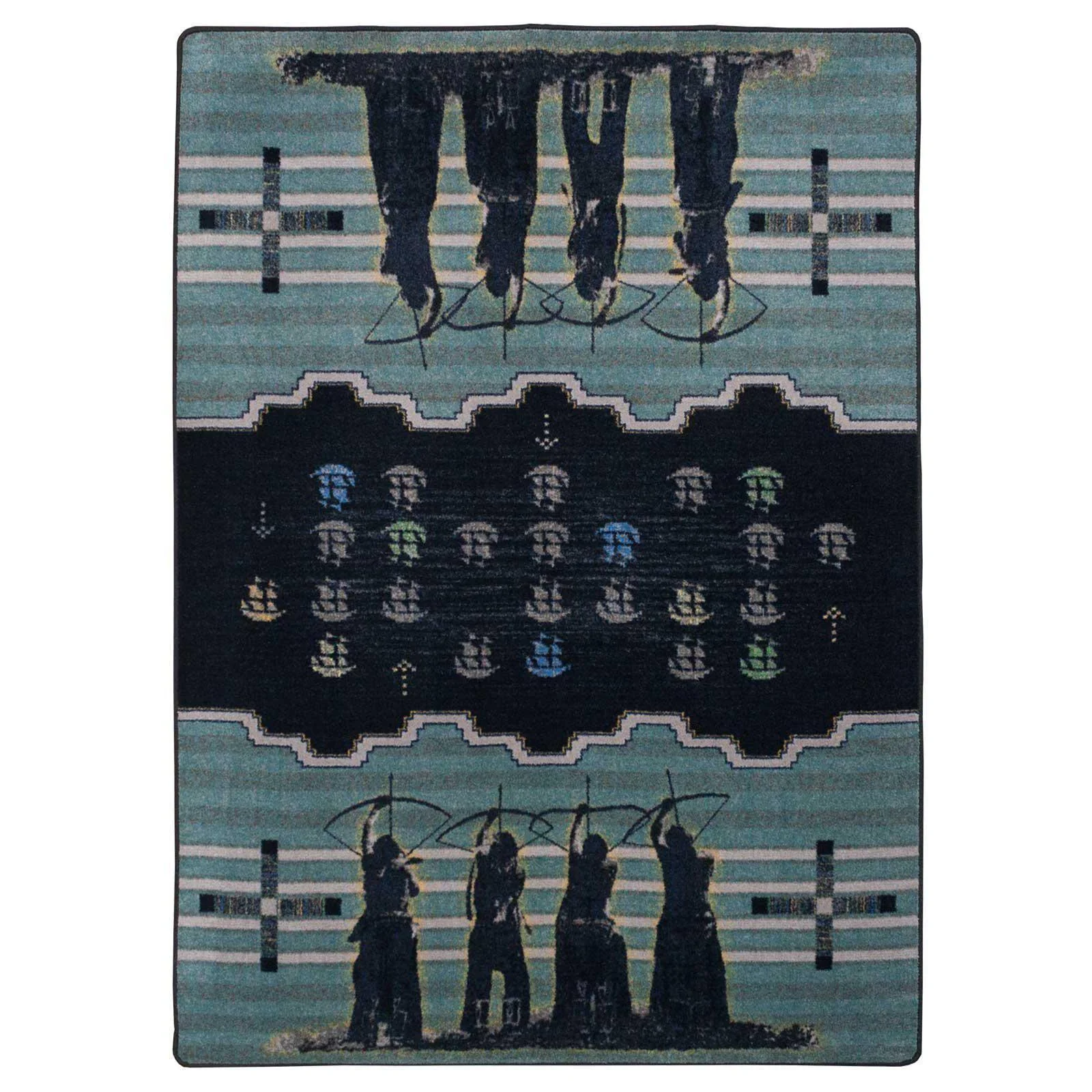 Solid Defend Our Land Rug – Blue Fast