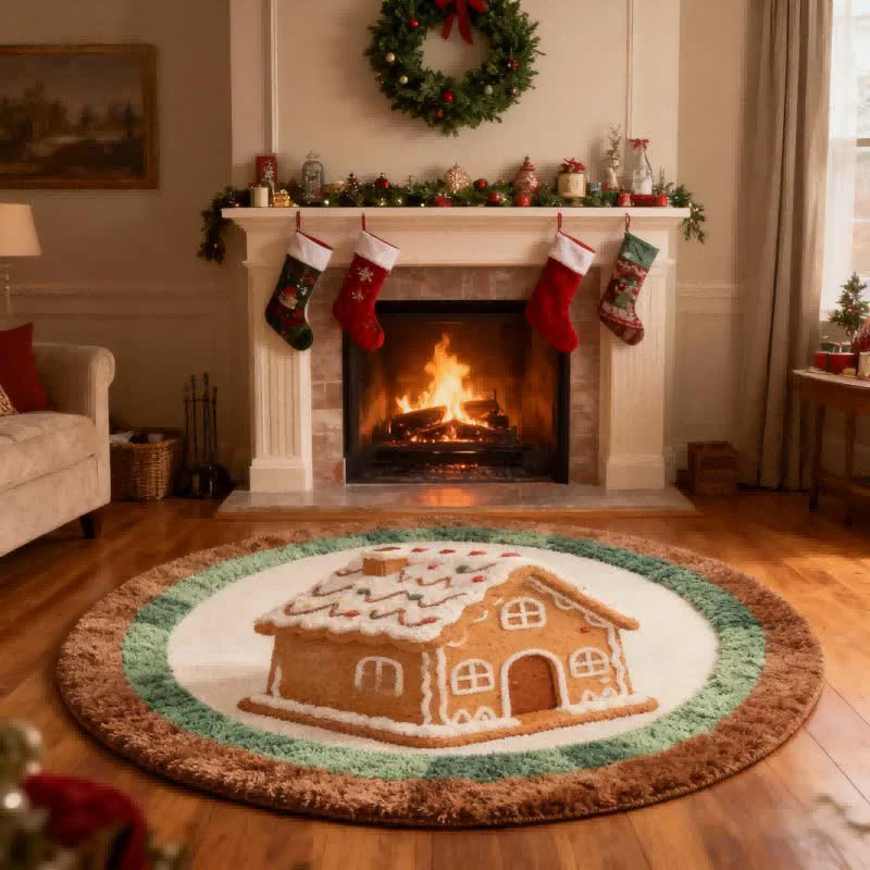 User-Friendly Ownkoti Charming Little House Round Rug Quality