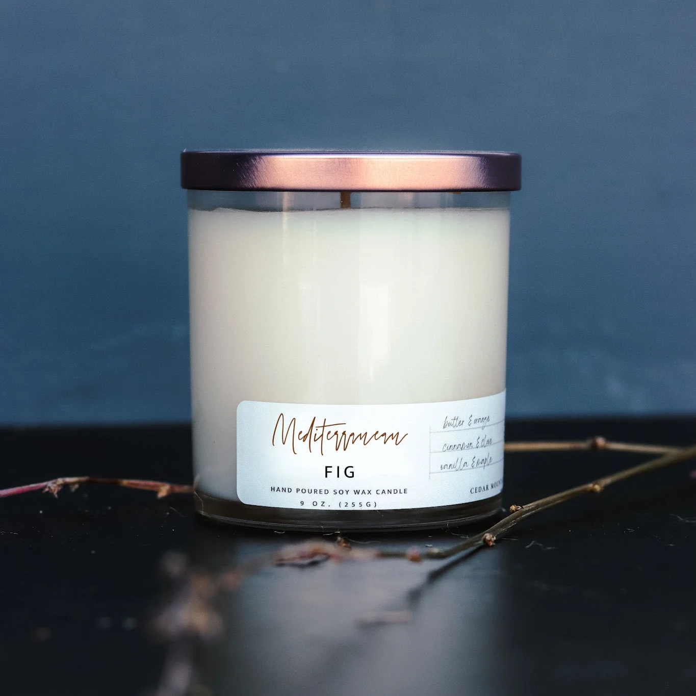 Authentic Mediterranean Fig – 9 oz Whiskey Glass Candle Trendy
