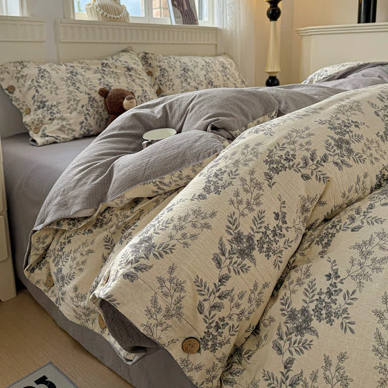 Smooth Ownkoti Elegant Floral Leaf Bedding Set Responsible