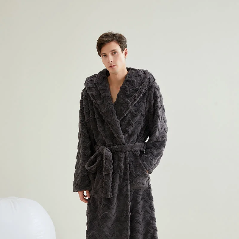 Consistent Ownkoti Unisex Wavy Textured Hooded Bathrobe Eco-Friendly