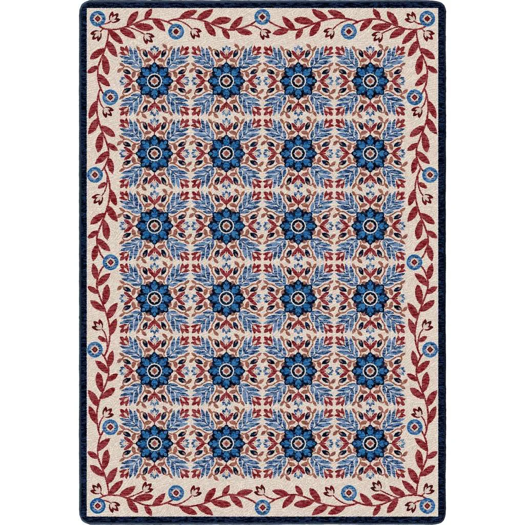 Luxury United Quilt Rug – Antique Red White amp Blue Unique