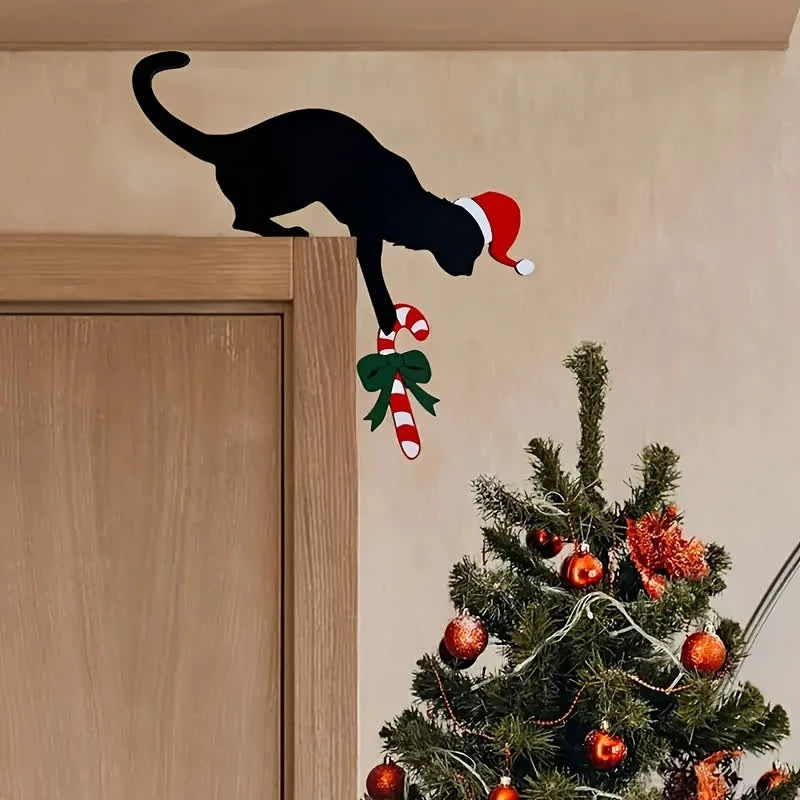 Functional Ownkoti Black Cat Door Frame Decor Solid