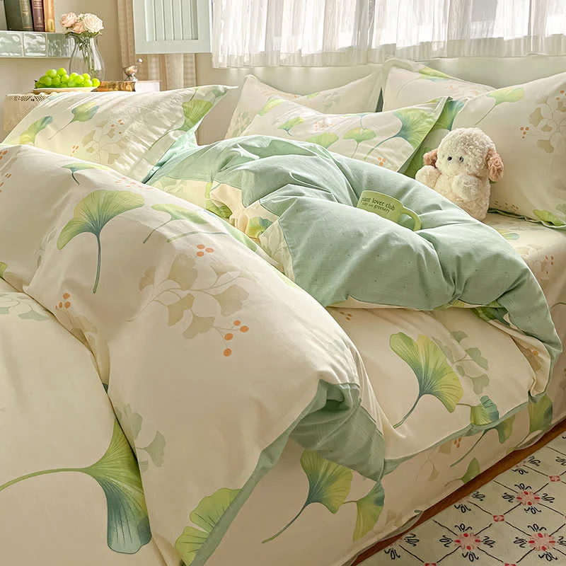 Stylish Ownkoti Ginkgo Leaf Pure Cotton Duvet Cover Durable