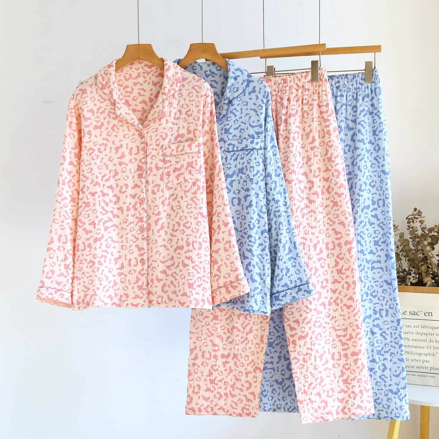 Superior Ownkoti Soft-Tone Leopard Print Cotton Loungewear Set Optimized