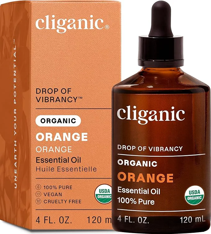 Stylish Cliganic Organic Sweet Orange Essential Oil 4oz Verified