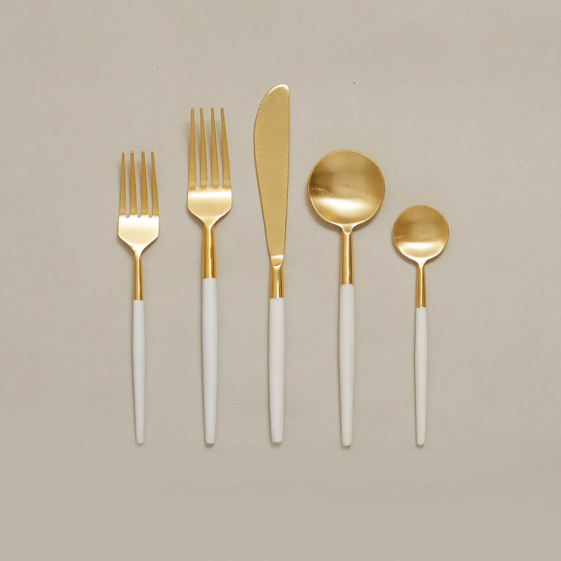 Prestigious White amp Gold Flatware Set Green
