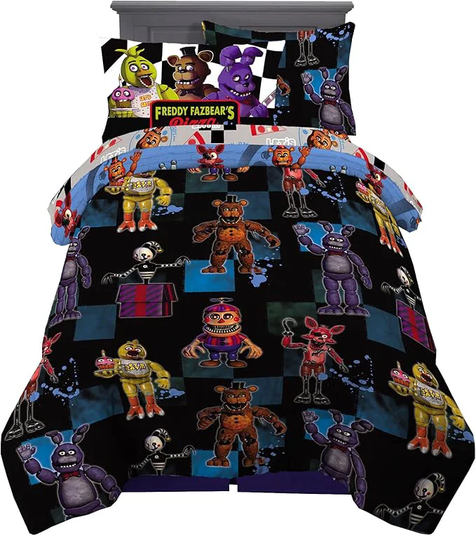 User-Friendly Franco Kids Bedding Super Soft Comforter and Sheet Set with Sham 5 Piece Twin Size Five Nights At Freddy 39 s Solid