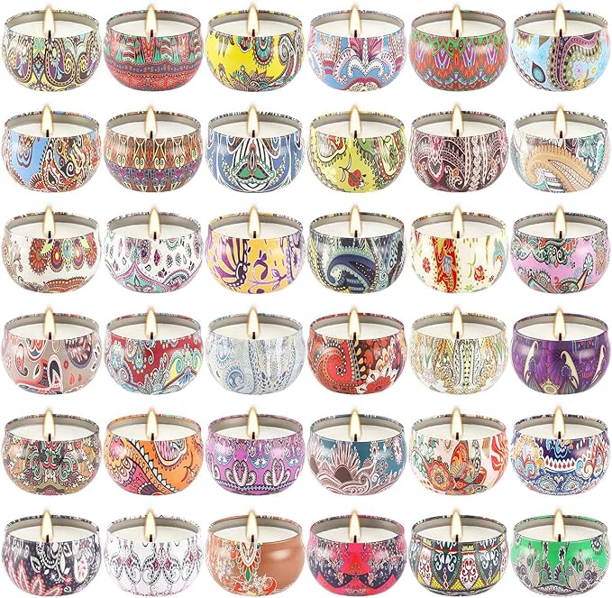 Healthy YOROXRG Scented Candles 36 Pack Soy Wax Travel Tin Jar Candles Secure