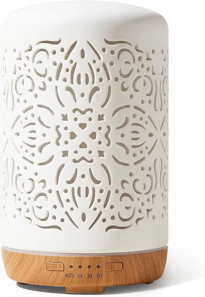 Reusable Earnest Living Essential Oil Diffuser White Ceramic Diffuser 250 ml Timers Durable