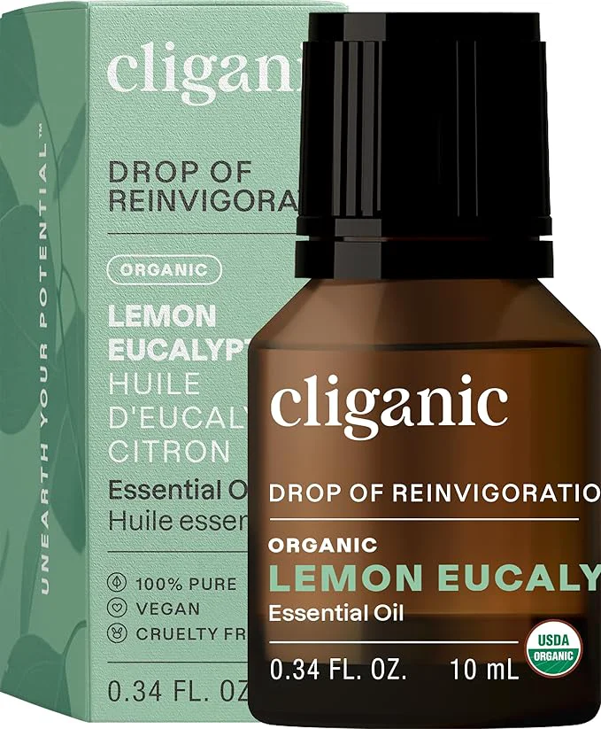 Recyclable Cliganic Organic Lemon Eucalyptus Essential Oil Green