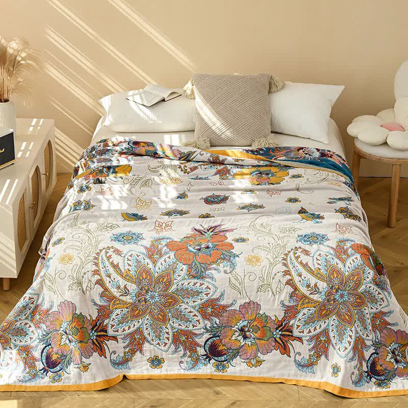Elegant Ownkoti Retro Floral Pure Cotton Reversible Quilt High-Performance