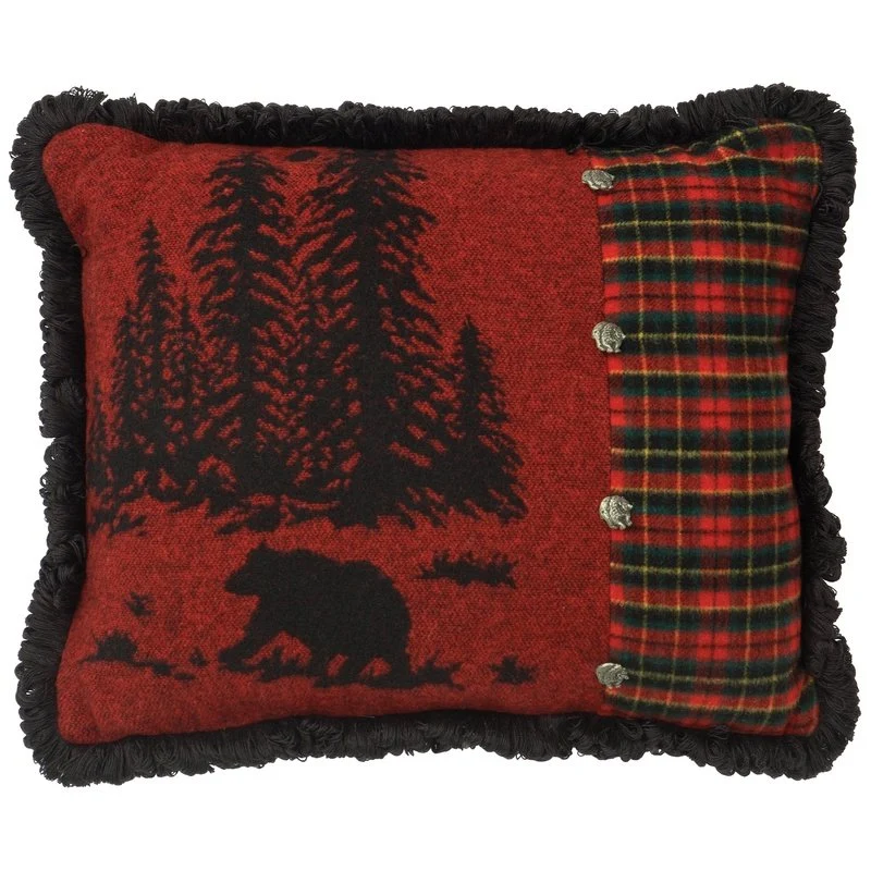 High-Grade Wooded River Bear Pillow – 16×20 Healthy