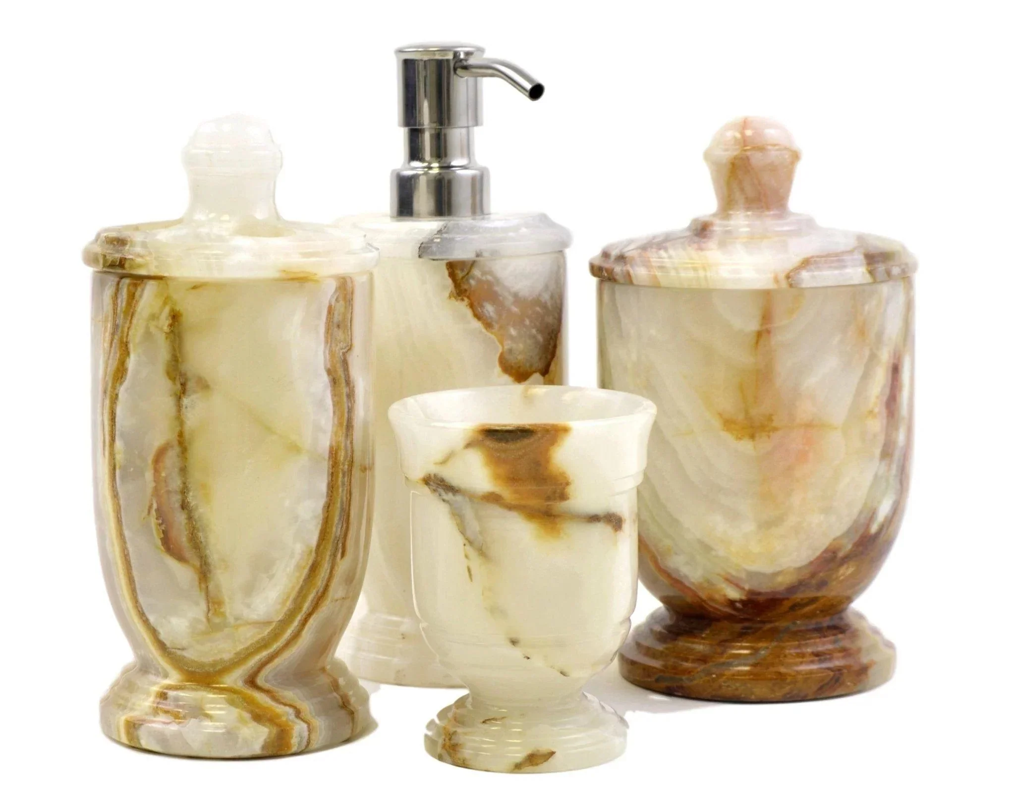 Classic White Onyx 4-Piece Bathroom Accessory Set Relaxed