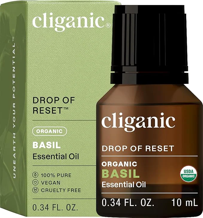 Excellent Cliganic Organic Basil Essential Oil Pure Natural Professional