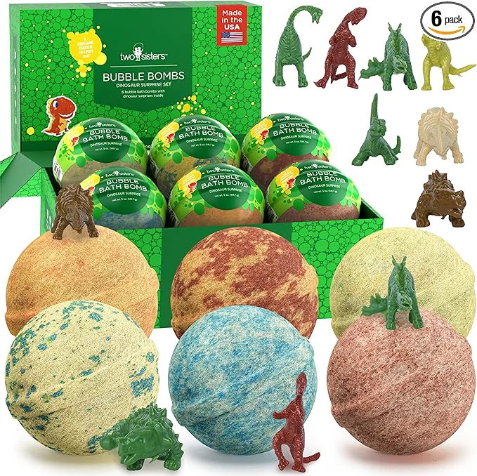 Green Dinosaur Bath Bombs for Kids Modern