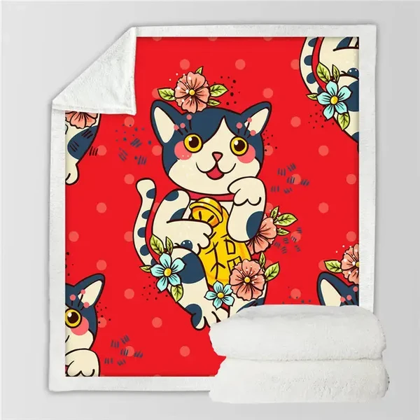 Contemporary Cats Throw Blanket Smooth