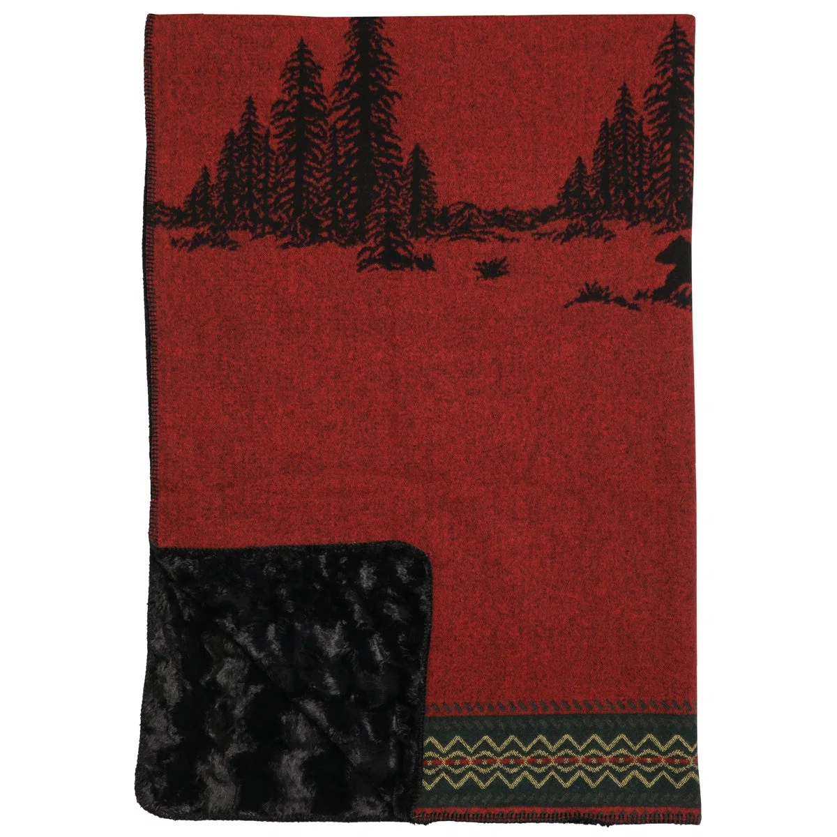 Smooth Premier Wooded River Bear Throw Top-Quality