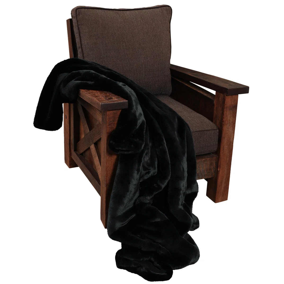 Solid Black Bear Throw Smart