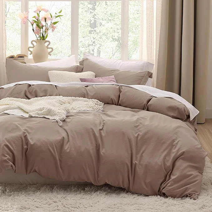 Unique Bedsure Khaki California King Duvet Cover – Prewashed Cotton-Like Extra Soft Bedding Set Includes 1 Cal King Duvet Cover 104×98 Inches with Zipper Closure amp 2 Pillow Shams Comforter Not Included Relaxed