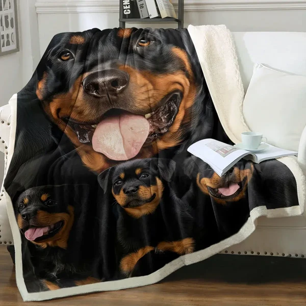Detailed Rottweilers Throw Blanket Efficient