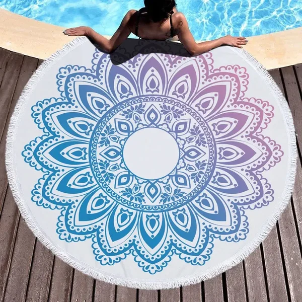 Enhanced Mandala Round Towel Clean