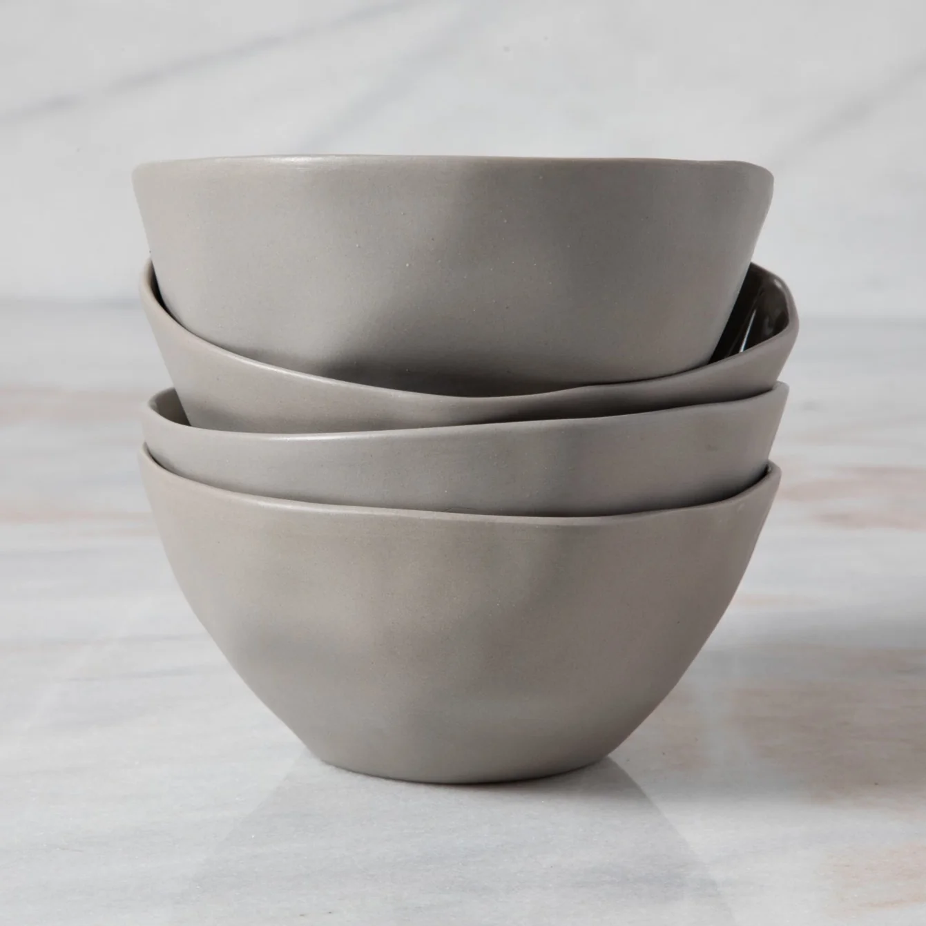 Powerful Tam Stoneware Dessert Bowl Sterling Set of 4 Lightweight