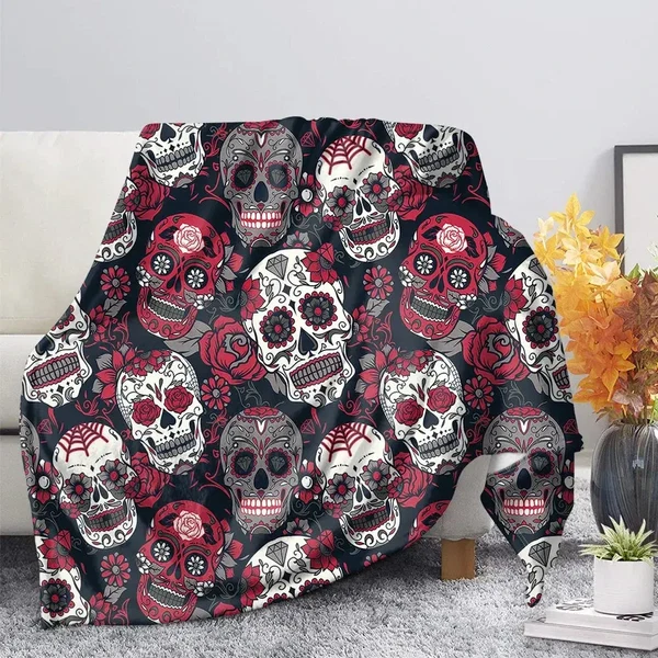 Original Design Skull Throw Blanket Refined