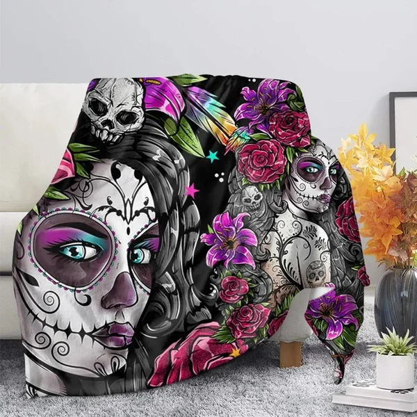 Fast Skull Gothic Style Throw Blanket Innovative