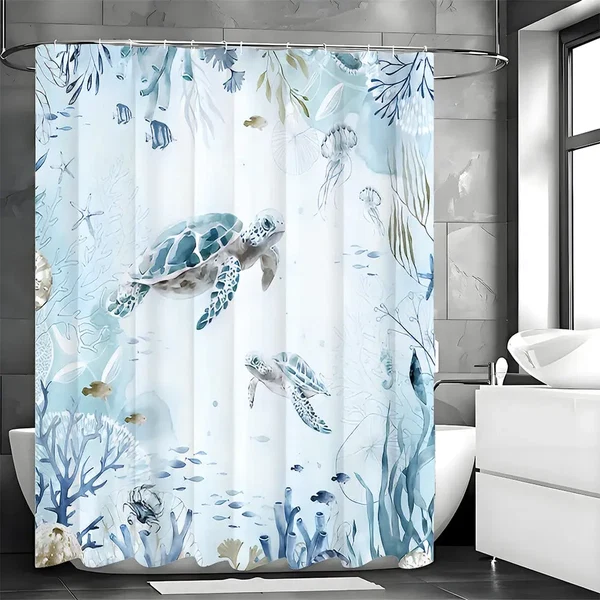 Exceptional Sea Turtle Shower Curtain Relaxed