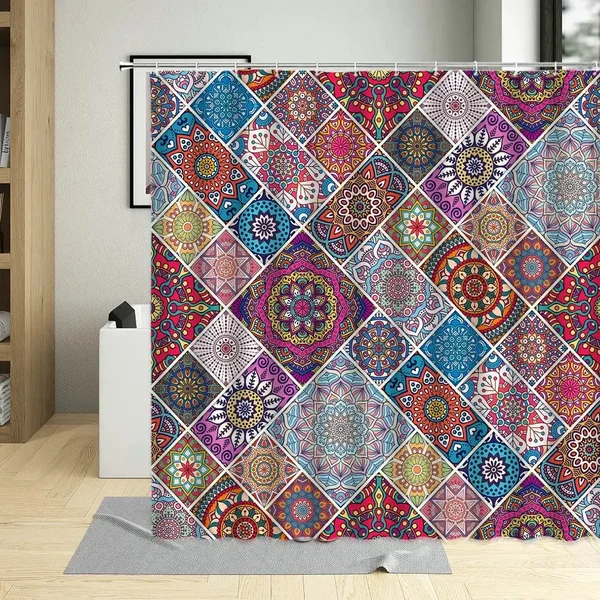 Green Colorful Bohemia Shower Curtain Consistent