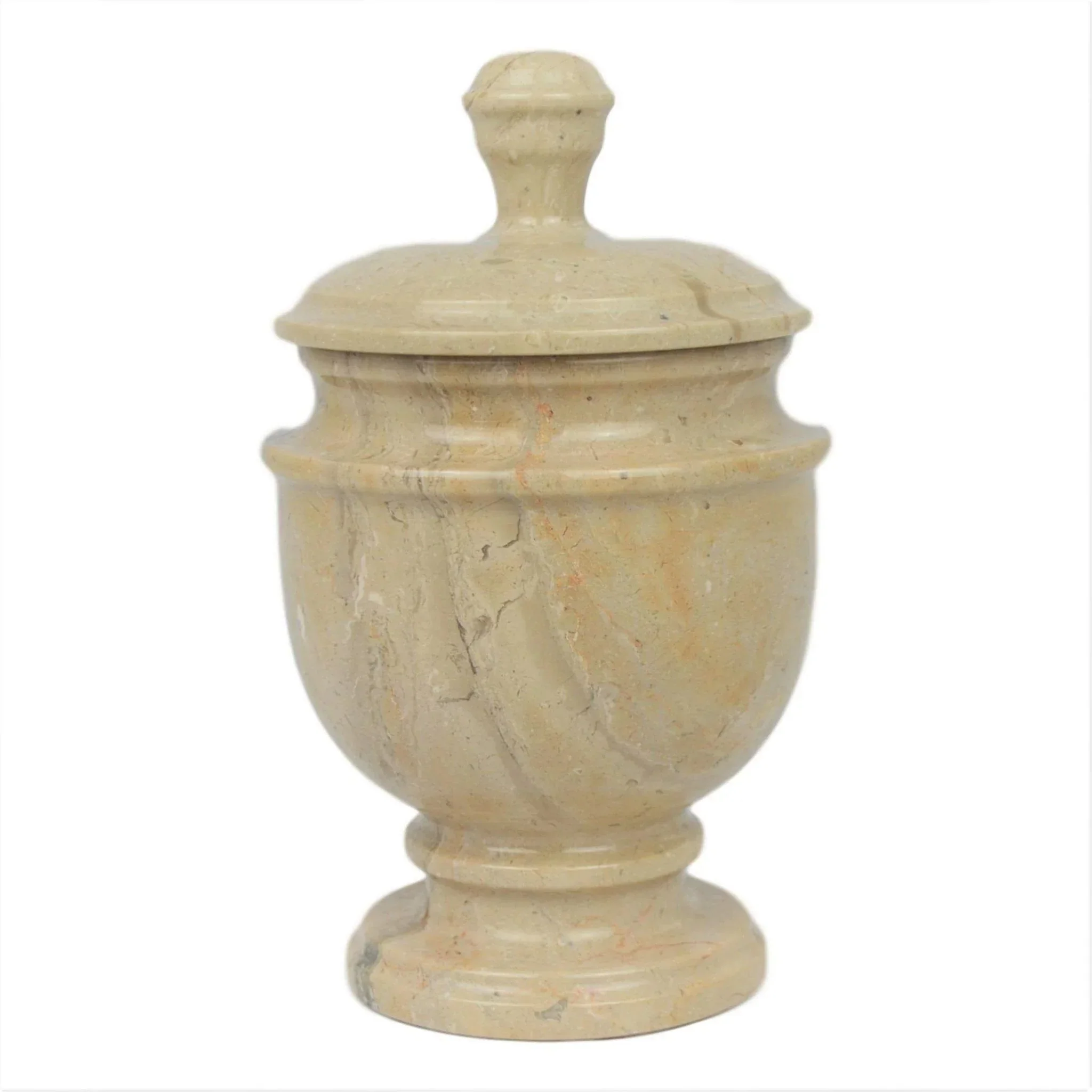 High-End Marble Canister – Luxury Bathroom Accessory of Sahara Beige Marble High-Grade